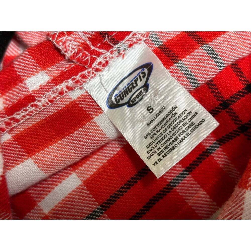Ohio State Buckeyes Shirt Womens Small Red NCAA Football Plaid Hoodie FourTees - Picture 3 of 6